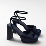 Mim shoes Sandalia de tacón IMA AZUL MARINO SATIN