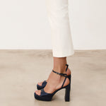 Mim shoes Sandalia de tacón IMA AZUL MARINO SATIN