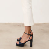 Mim shoes Sandalia de tacón IMA AZUL MARINO SATIN