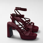 Mim shoes Sandalia de tacón NORI BURDEOS SATIN