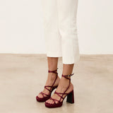 Mim shoes Sandalia de tacón NORI BURDEOS SATIN