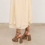 Mim shoes Sandalia de tacón NORI GRIS SATIN