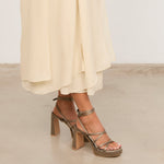 Mim shoes Sandalia de tacón NORI GRIS SATIN