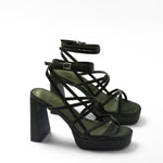 Mim shoes Sandalia de tacón NORI OLIVA SATIN