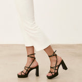 Mim shoes Sandalia de tacón NORI OLIVA SATIN