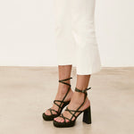 Mim shoes Sandalia de tacón NORI OLIVA SATIN