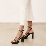 Mim shoes Sandalia de tacón NORI OLIVA SATIN