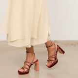 Mim shoes Sandalia de tacón NORI TEJA VELVET