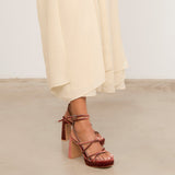 Mim shoes Sandalia de tacón NORI TEJA VELVET