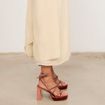 Mim shoes Sandalia de tacón NORI TEJA VELVET