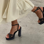 Mim shoes Sandalia de tacón NYA PETROLEO