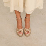 Mim shoes Sandalia de tacón OFE DORADO