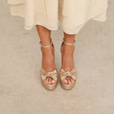 Mim shoes Sandalia de tacón OFE DORADO