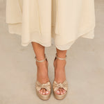 Mim shoes Sandalia de tacón OFE DORADO