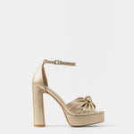 Mim shoes Sandalia de tacón OFE DORADO