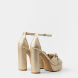 Mim shoes Sandalia de tacón OFE DORADO