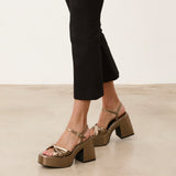 Mim shoes Sandalia de tacón TODIE METALIZADO