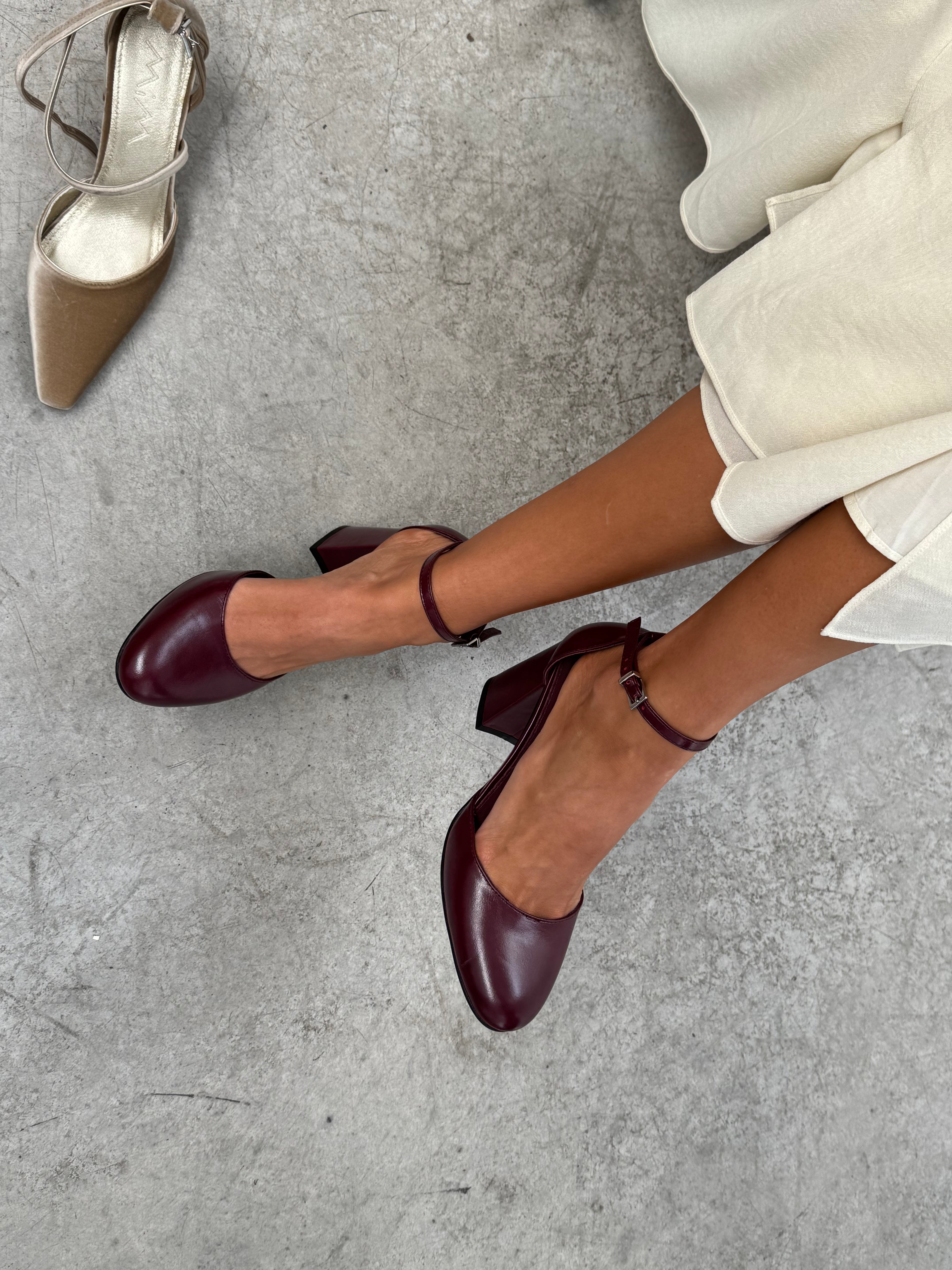 Mim shoes Tacón Cerrado LU BURDEOS