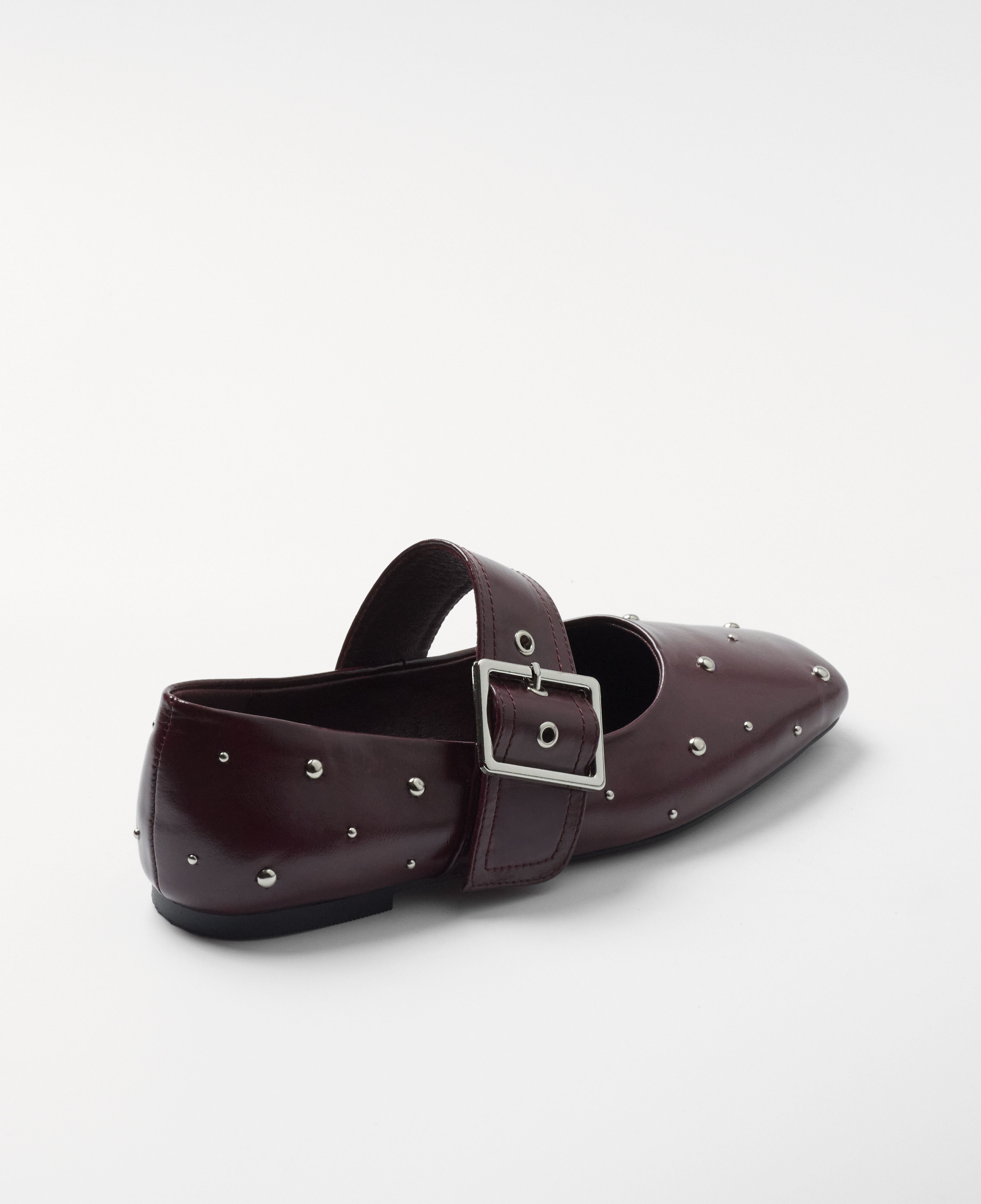Mim shoes Zapato plano DOVI BURDEOS TACHAS