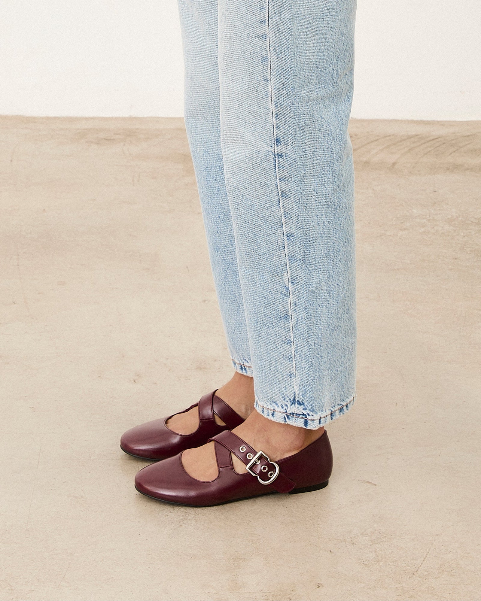 Mim shoes Zapato plano FLO BURDEOS