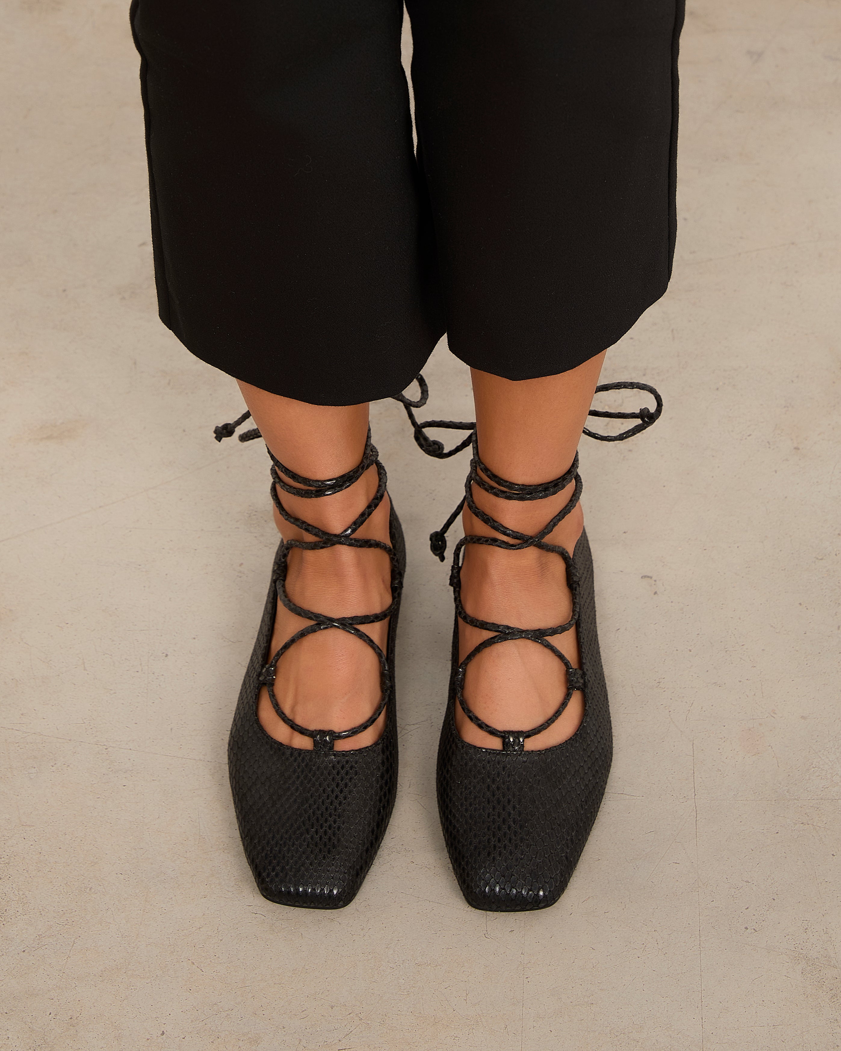 Mim shoes Zapato Plano ISA NEGRO SNAKE