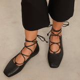 Mim shoes Zapato Plano ISA NEGRO SNAKE