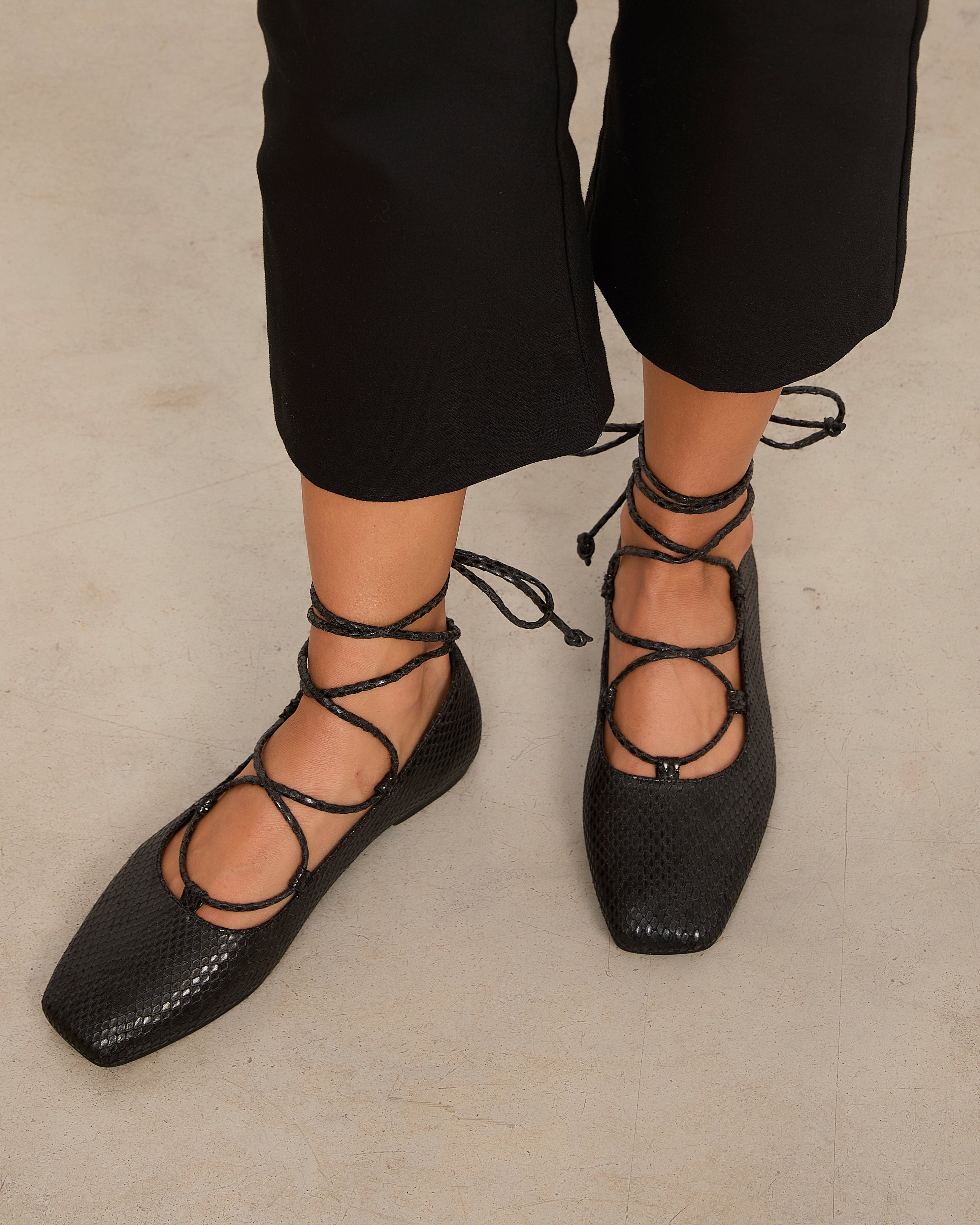 Mim shoes Zapato Plano ISA NEGRO SNAKE