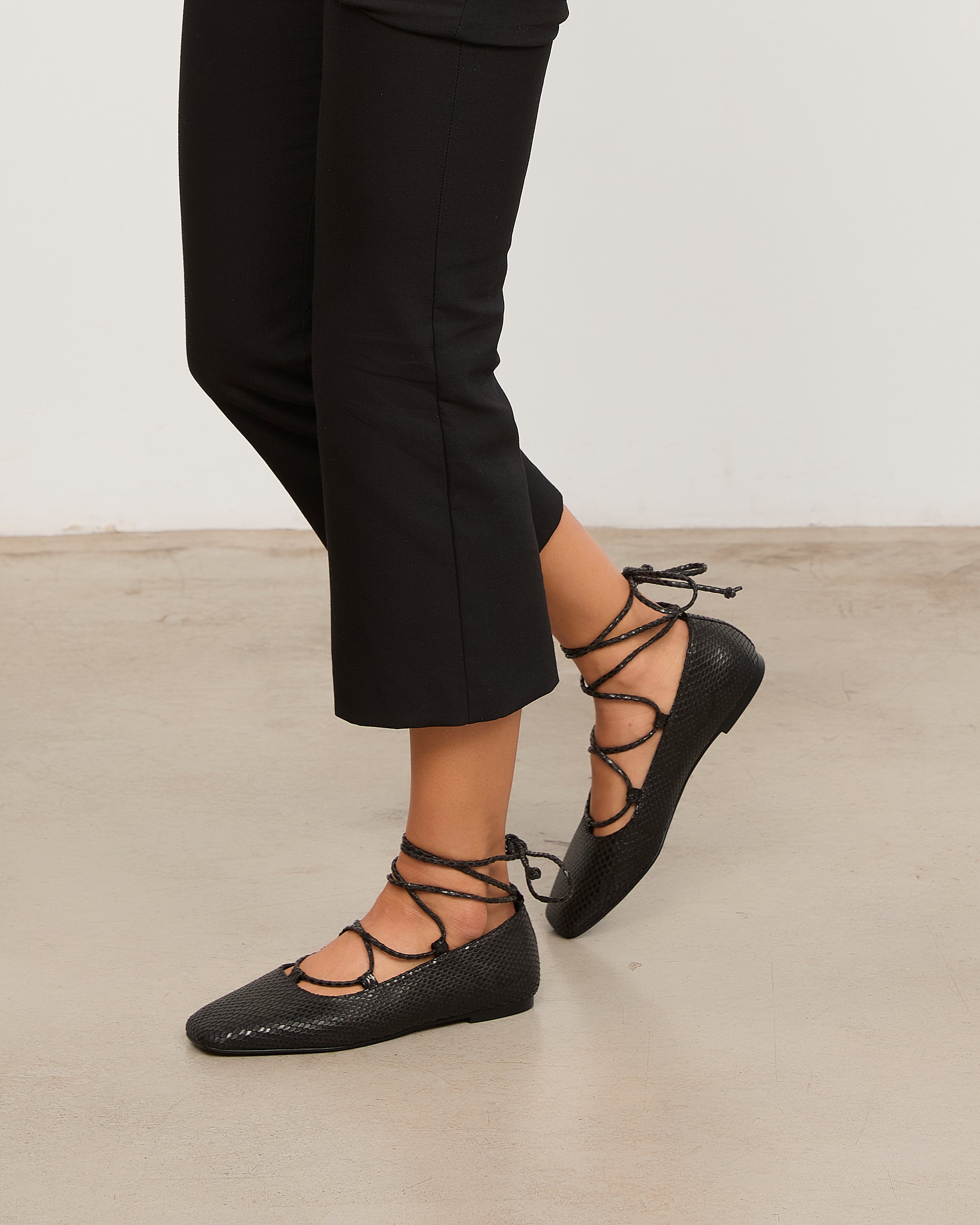 Mim shoes Zapato Plano ISA NEGRO SNAKE