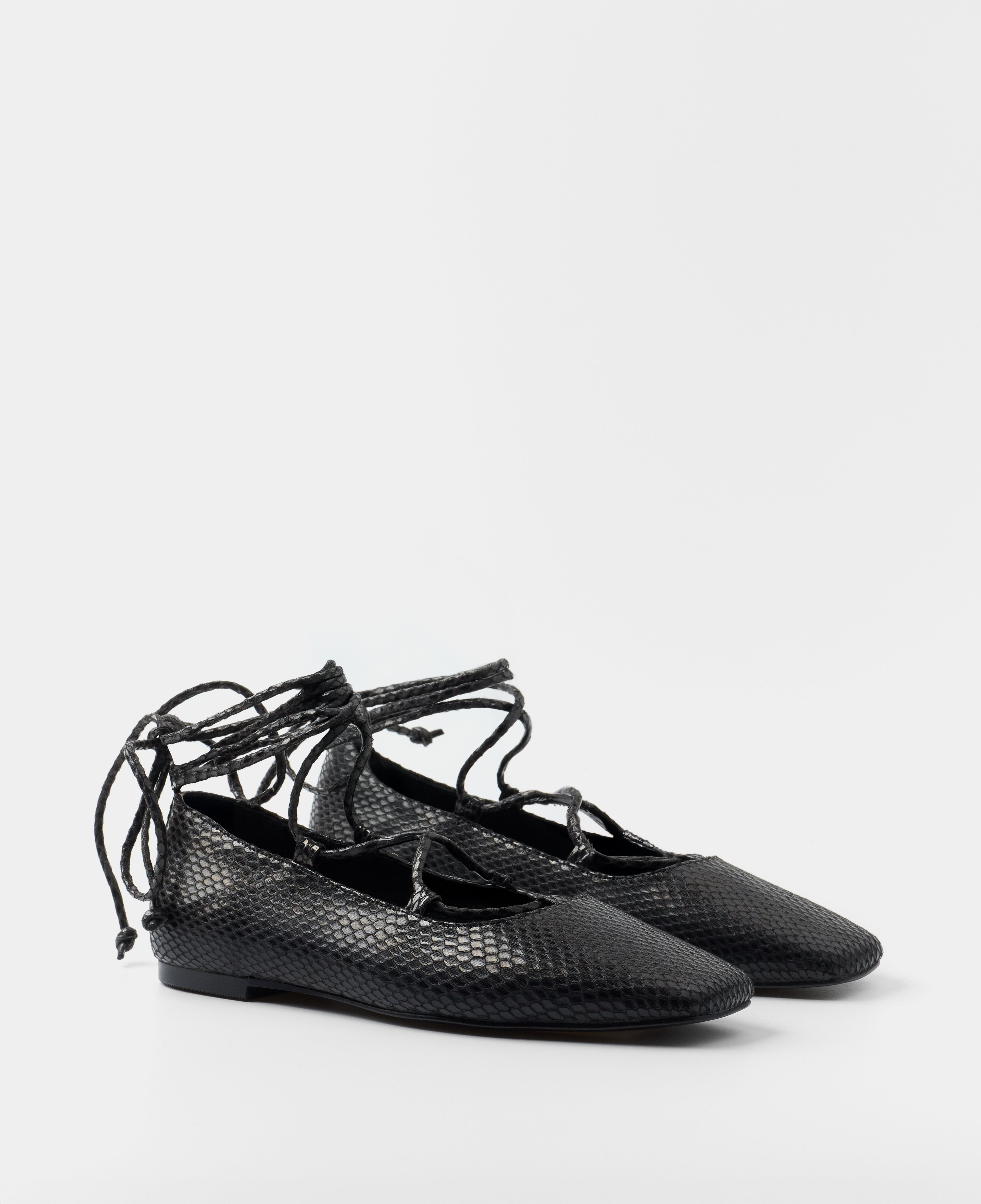 Mim shoes Zapato Plano ISA NEGRO SNAKE