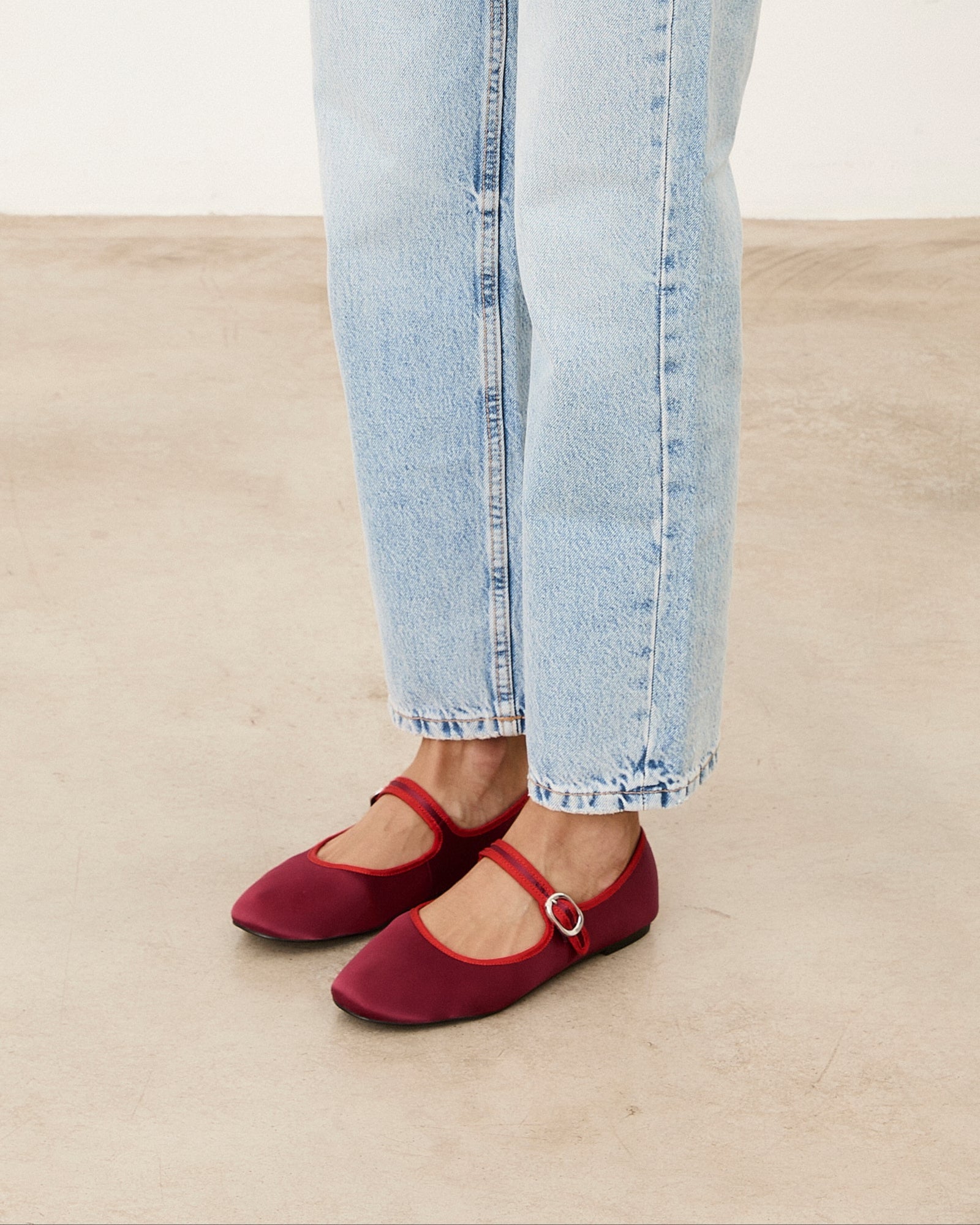 Mim shoes Zapato plano LIBE BURDEOS SATIN