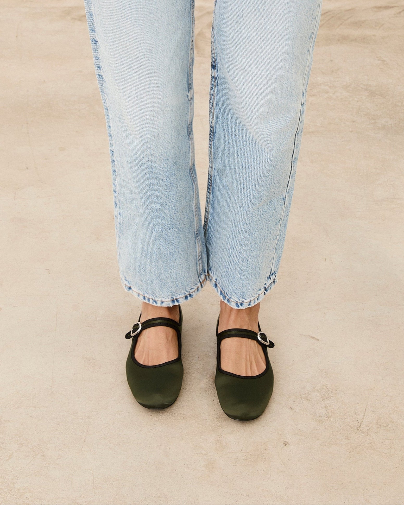 Mim shoes Zapato plano LIBE OLIVA SATIN