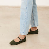 Mim shoes Zapato plano LIBE OLIVA SATIN