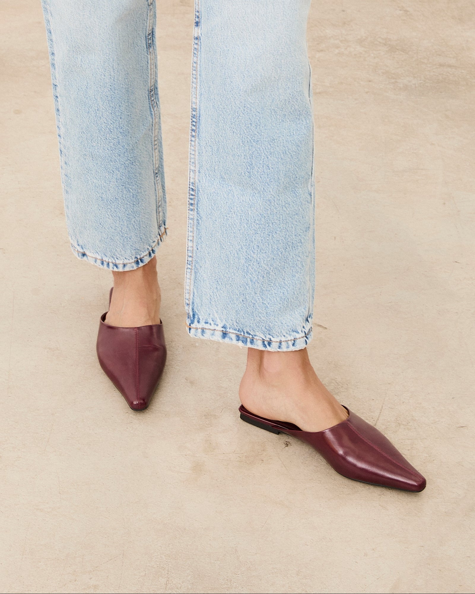 Mim shoes Zapato plano PASH BURDEOS