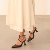 MIM Tacón cerrado DANIELLE CHOCOLATE SATIN
