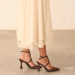MIM Tacón cerrado DANIELLE CHOCOLATE SATIN
