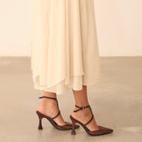 MIM Tacón cerrado DANIELLE CHOCOLATE SATIN