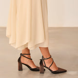 MIM Tacón Cerrado LACE CHOCOLATE VELVET