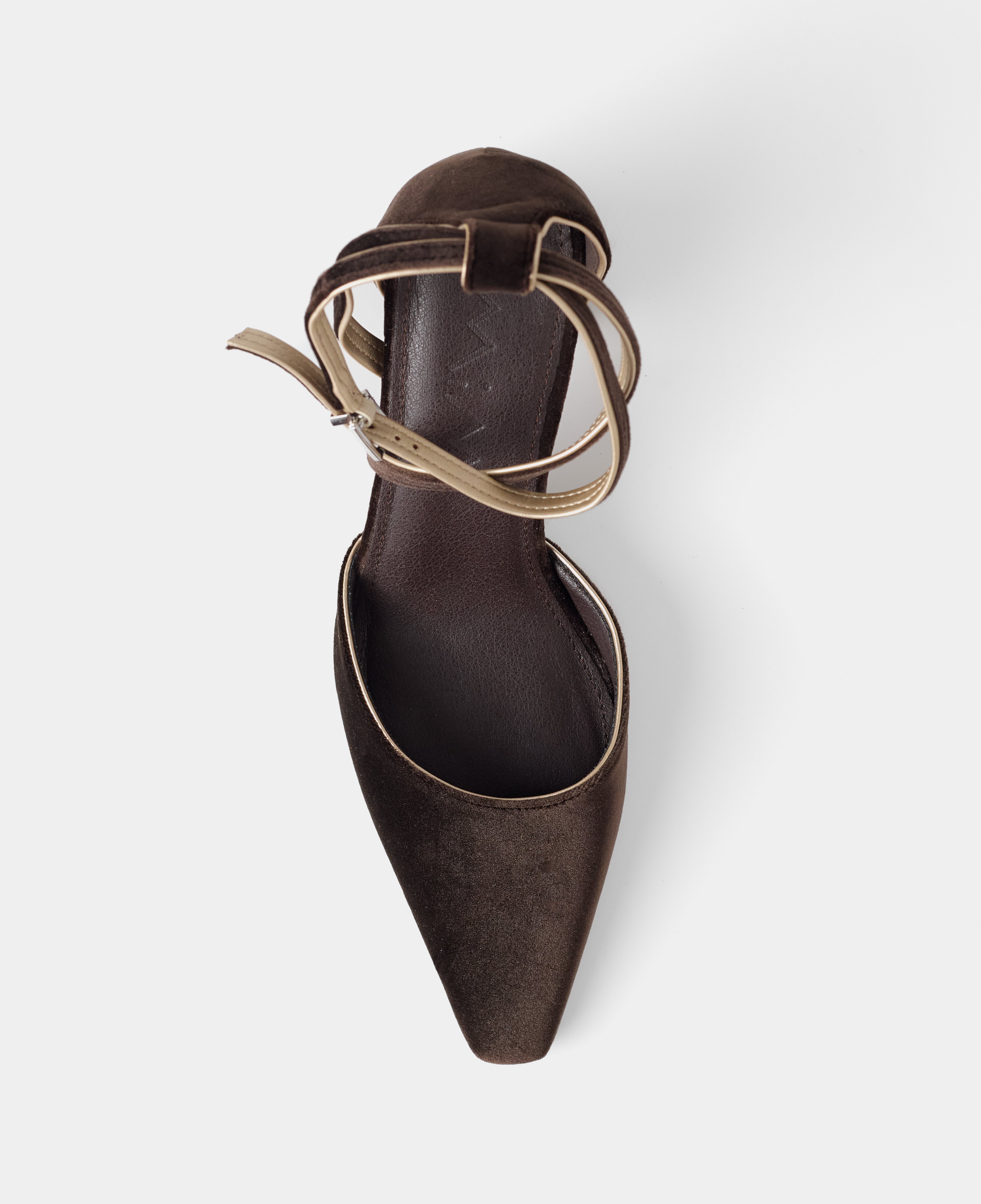 MIM Tacón Cerrado LACE CHOCOLATE VELVET