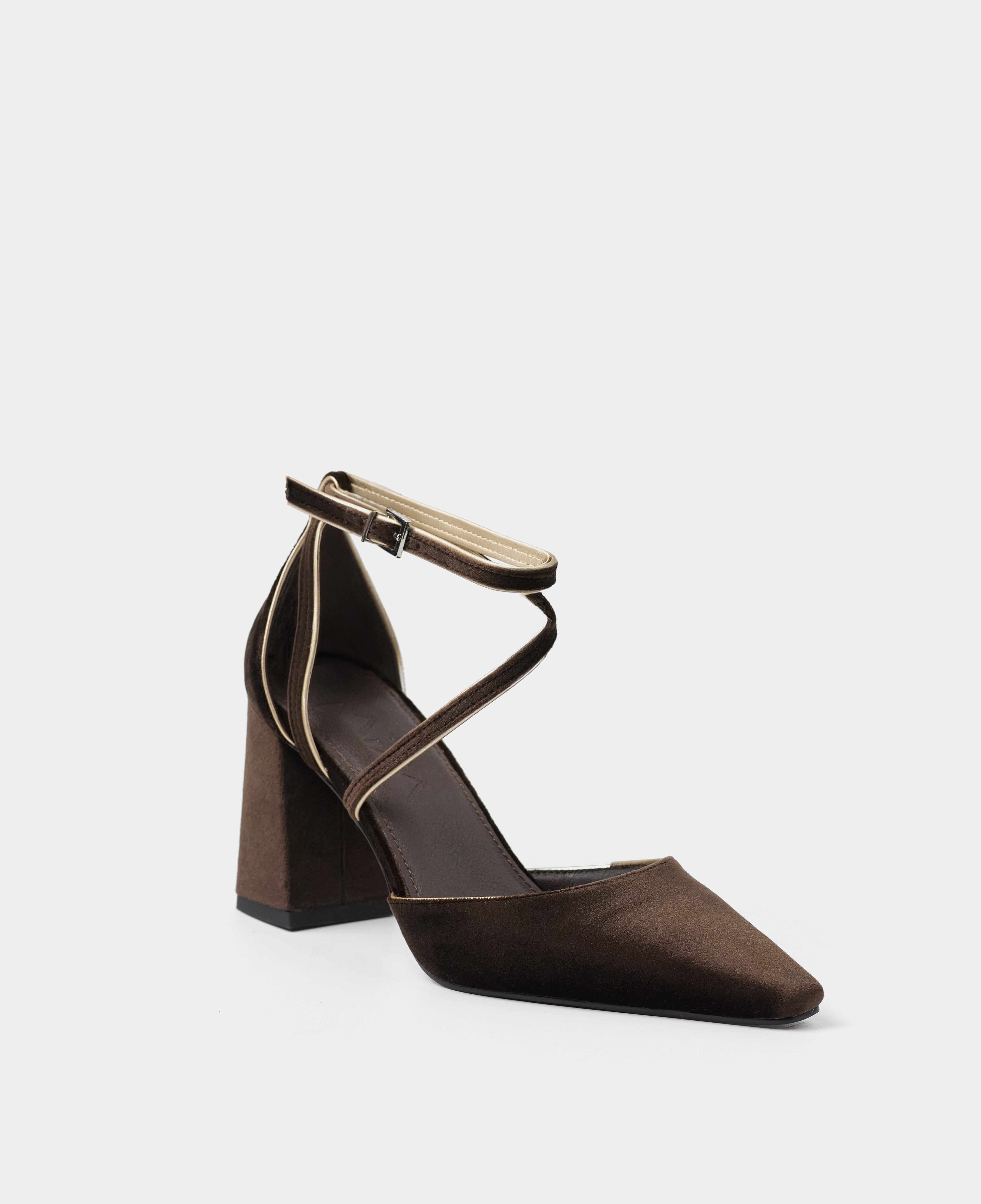 MIM Tacón Cerrado LACE CHOCOLATE VELVET