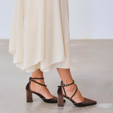 MIM Tacón Cerrado LACE CHOCOLATE VELVET