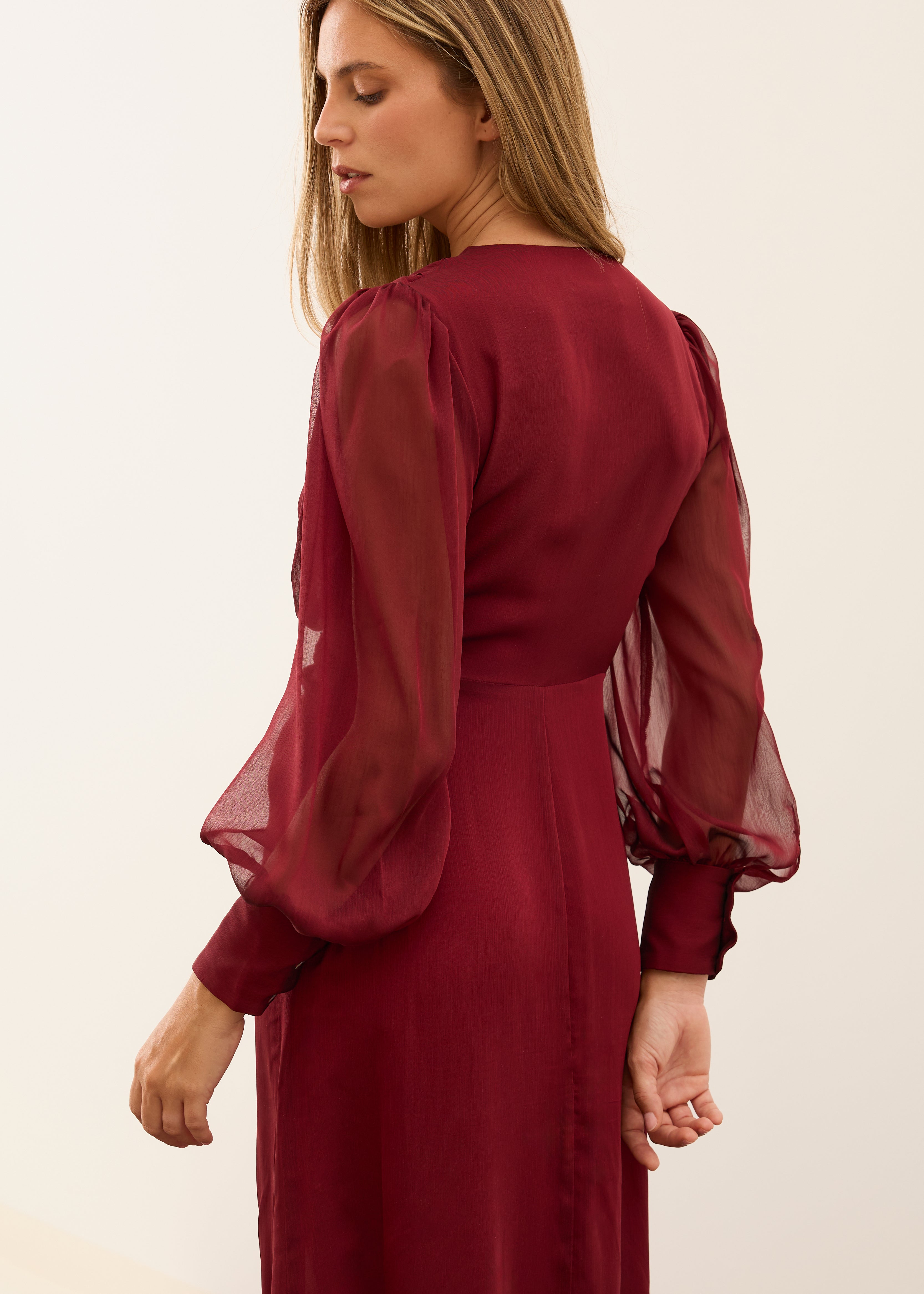 MIM Vestido VESTIDO HEM BURDEOS