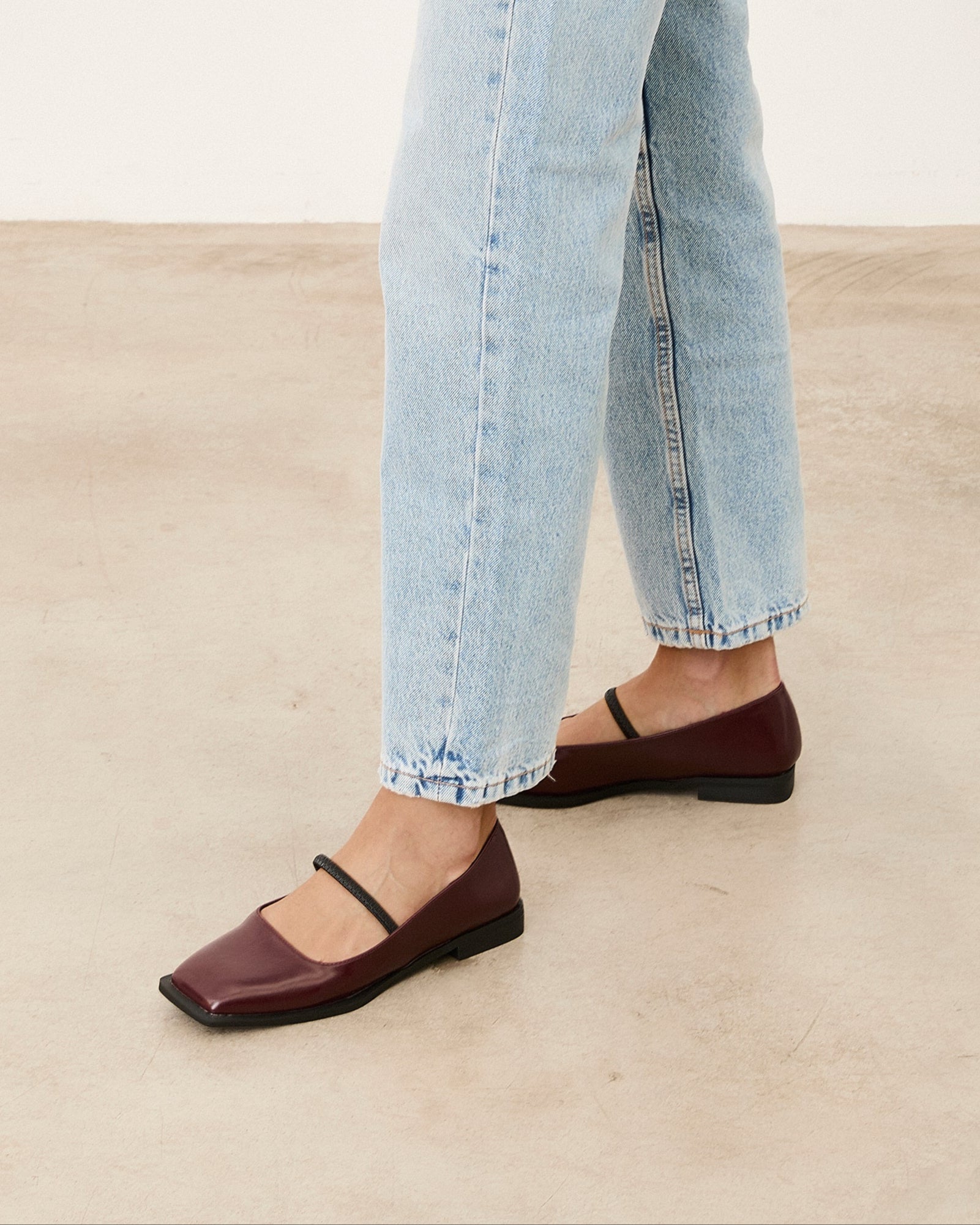 MIM Zapato plano MARE BURDEOS